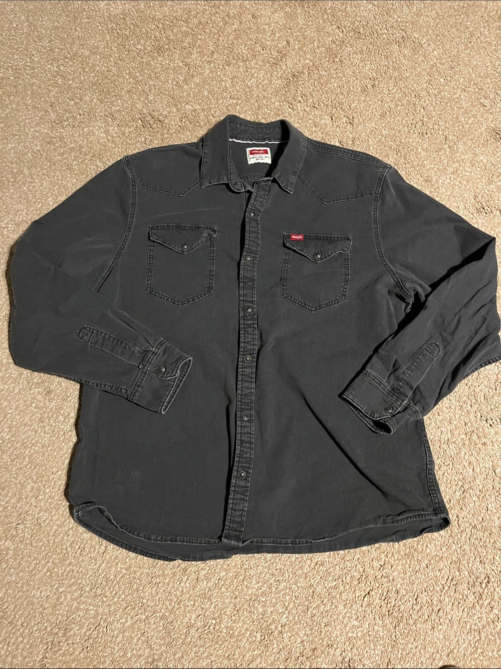 Wrangler Black Long-Sleeve Western Shirt Mens XL
